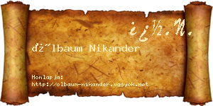Ölbaum Nikander névjegykártya